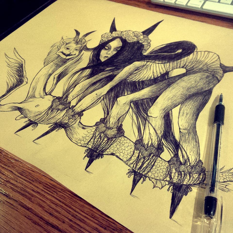 Demon Walker Drawing #demon #sketch #art #drawing #horror #LouisLeBreton #occult #DictionnaireInfernal #tribute