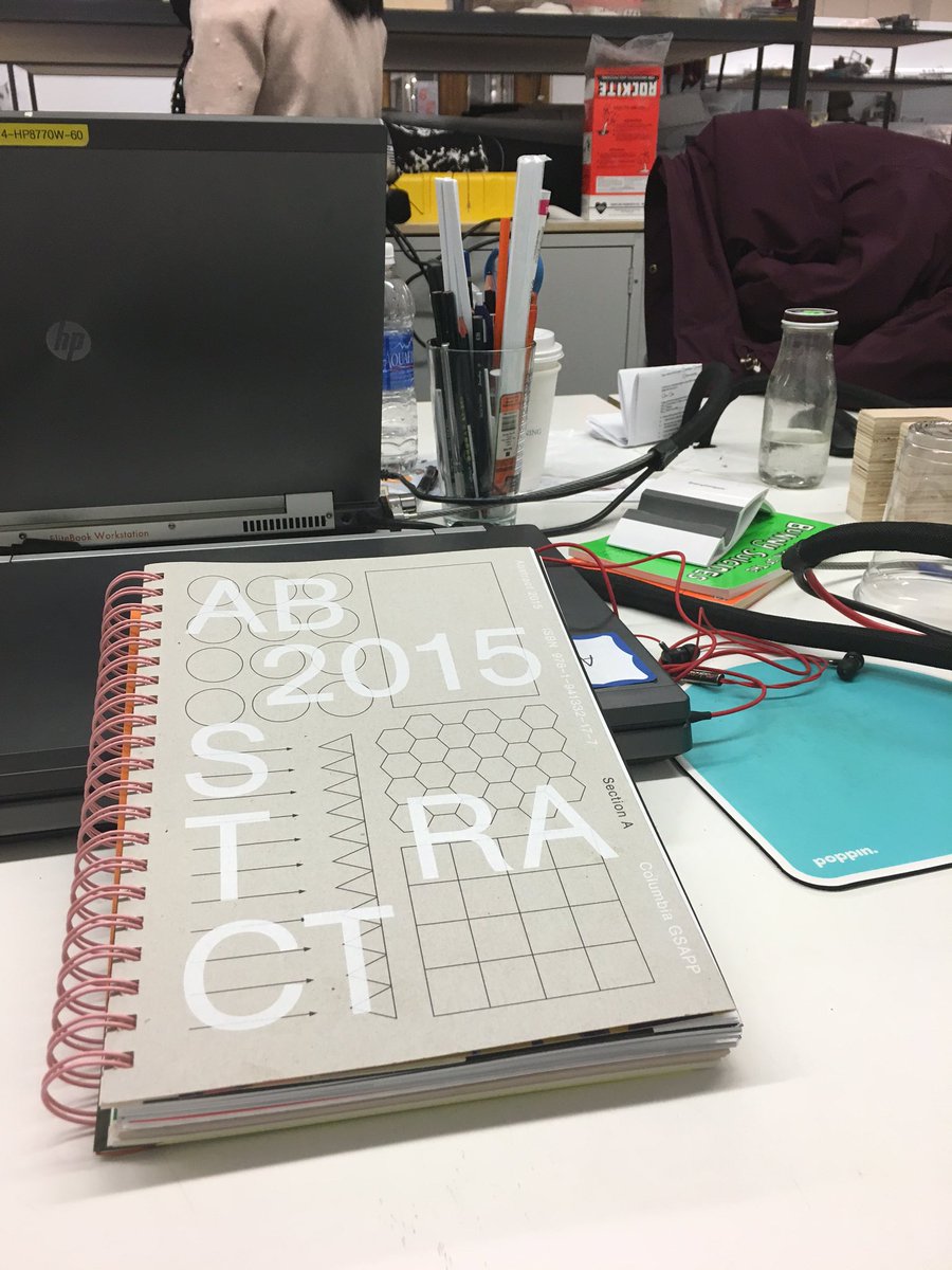 a_l_hu's tweet photo. In its natural habitat -- #abstract2015 in the 500 South @ColumbiaGSAPP studio on the night of its release! https://t.co/yQEEY2GqOM