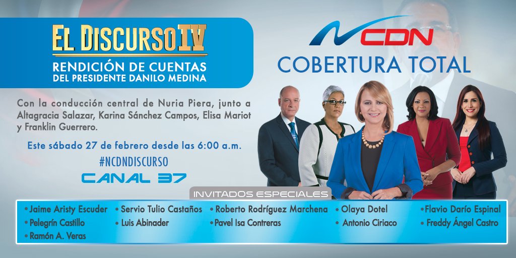 cdn37's tweet photo. Mañana 27, el #DiscursoIV, desde las 6am con invitados que analizarán diversos ámbitos. #NCDNDiscurso #NCDN https://t.co/FQw1Gexxsq