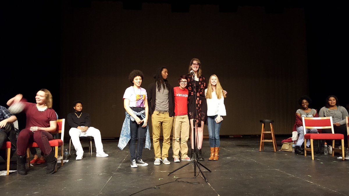 WestWritersWeek's tweet photo. #WestWWVIII Poetry Slam combatants. Lee is the official champ, but everyone within earshot of these young poets won! https://t.co/CXWce8T6Bh