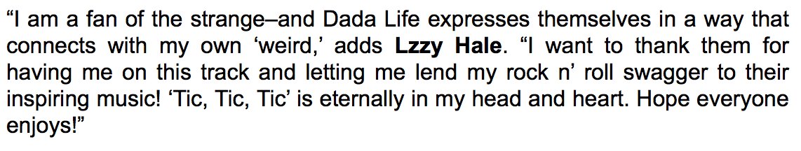 LZZYbirds's tweet photo. Here are some words from @lzzyhale about the collaboration w/ @dadalife and the full song: https://t.co/eAjHJuEqy2 https://t.co/XadqL78u5H