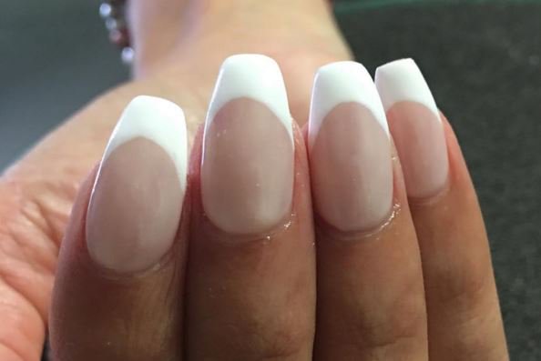 All Acrylic Coffinballerina Nails French Tip Acrylic