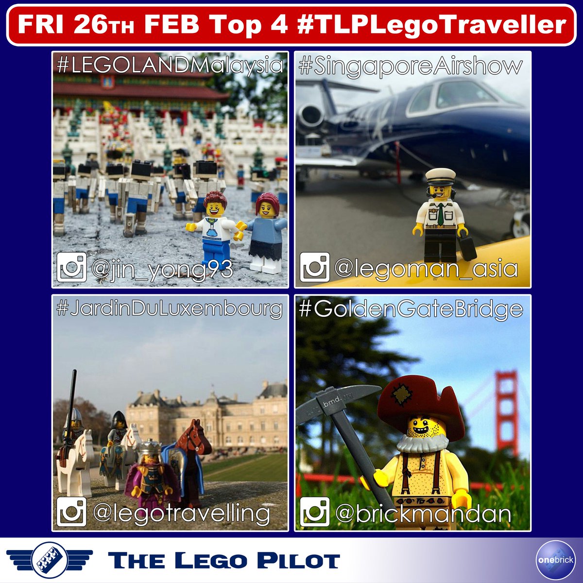 theLegoPilot's tweet photo. Here is the 23rd #TLPLegoTraveller Top 4 for the week of 26th Feb! #LEGO #TLPfriday #photochallenge #travel #afol https://t.co/NtIpoFPysR