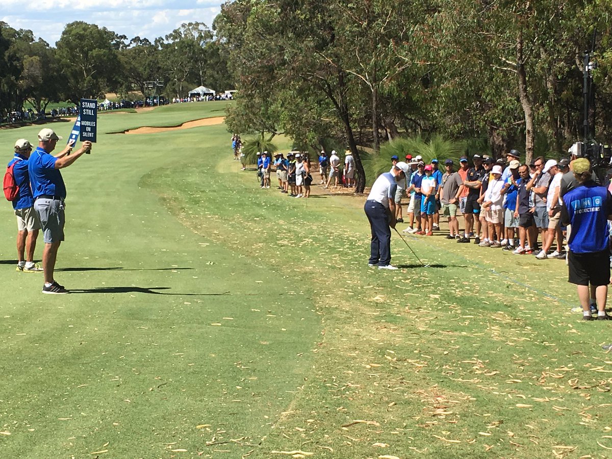 duggoshane's tweet photo. Getting the VIP treatment on course with Luis Oosthuizen at #PerthIntl https://t.co/t2gFvNMcFS
