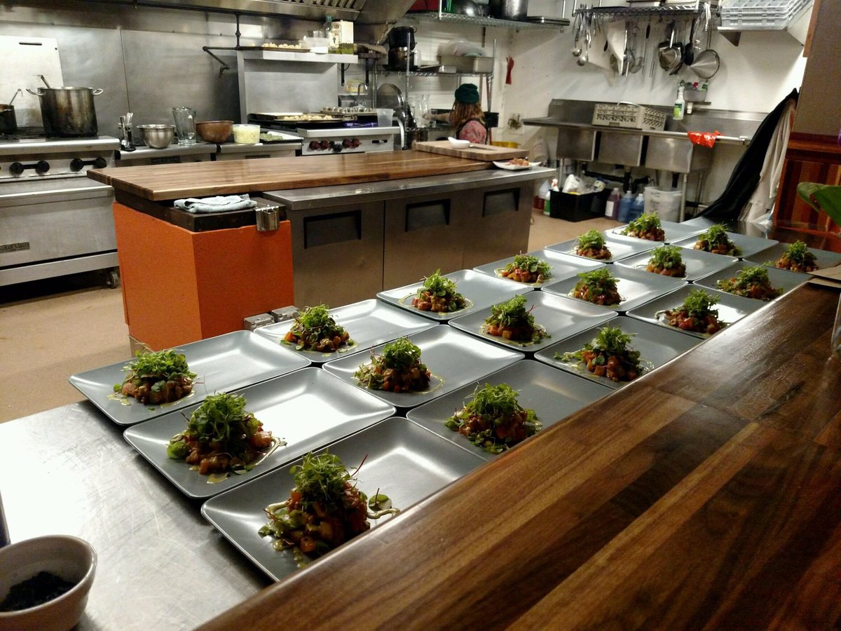 What do vegans dining in a vegan restaurant have in common? Glowing skin.