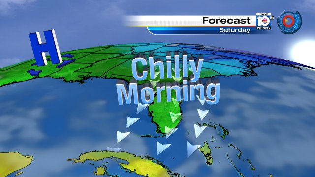 The weekend gets off to a chilly start with lows near 50° Saturday morning. #SOFLO https://t.co/pXhYV4ZANz