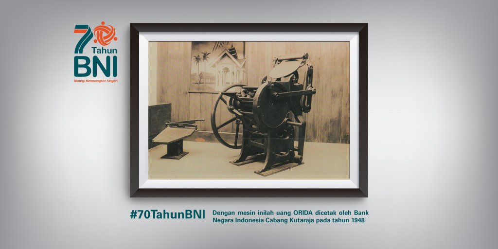 Dgn mesin ini uang ORIDA di cetak olh BNI. #70TahunBNI #SinergiKembangkanNegeri