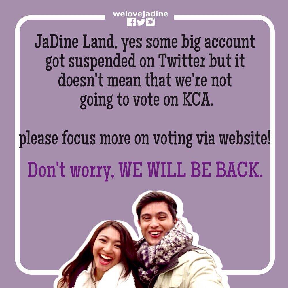 VKJDLQFAM's tweet photo. POWERVOTE TO KCA THRU SITE!!!!

di nyo masisira tong fandom na to! OTWOL SEPANX
#VoteJamesFPP #KCA https://t.co/4gopSjtWqh