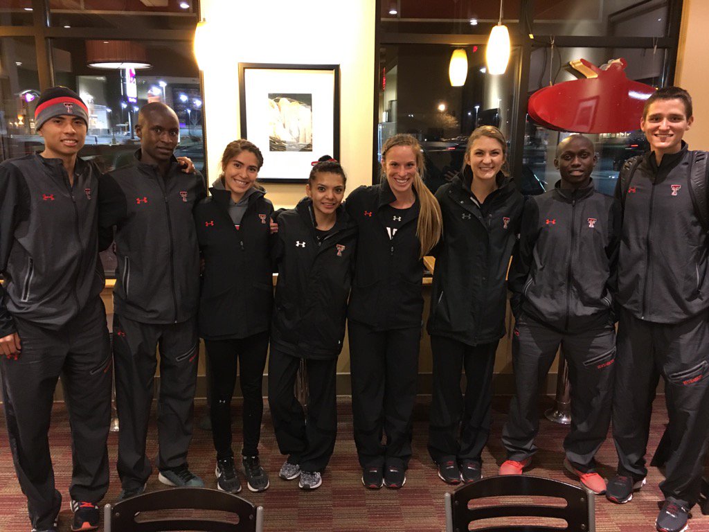 Big PR group from day one of Big 12 indoor championship. #waytorun