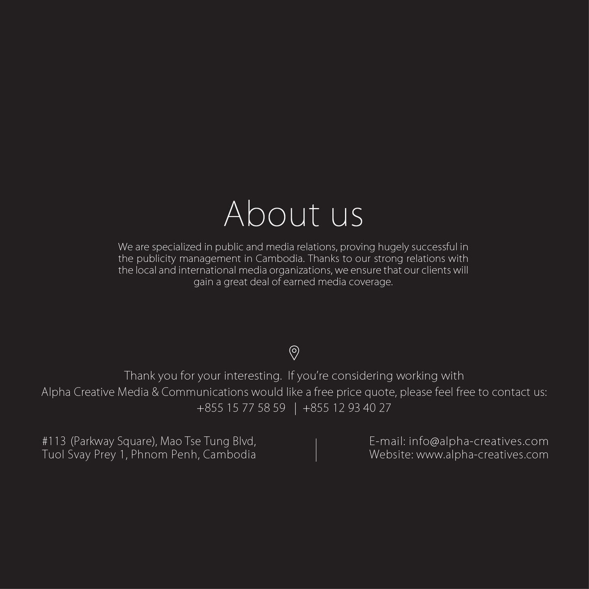 creative_alpha's tweet image. Why Publications

Alpha Creative Media &amp;amp; Communications

alpha-creatives.com  |  info@alpha-creatives.com