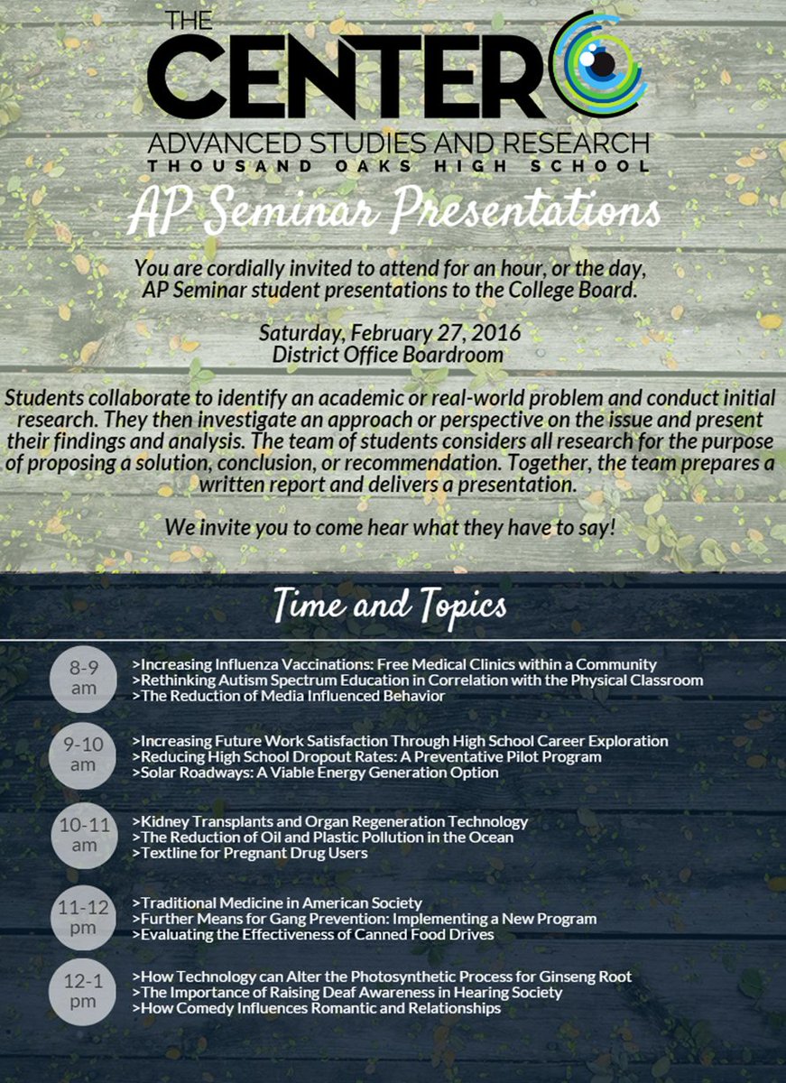 TOHSTheCenter's tweet image. AP Seminar parents... we're cheering your students on!  @CollegeBoard #presentationtime #CenterOn!