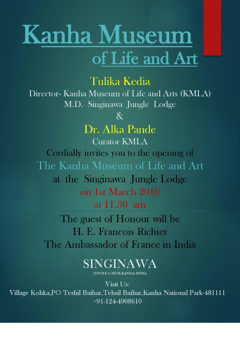 Kanha Museum of Life and Art opening at at Singinawa Jungle Lodge, Madhya Pradesh on 1 March 2016.
