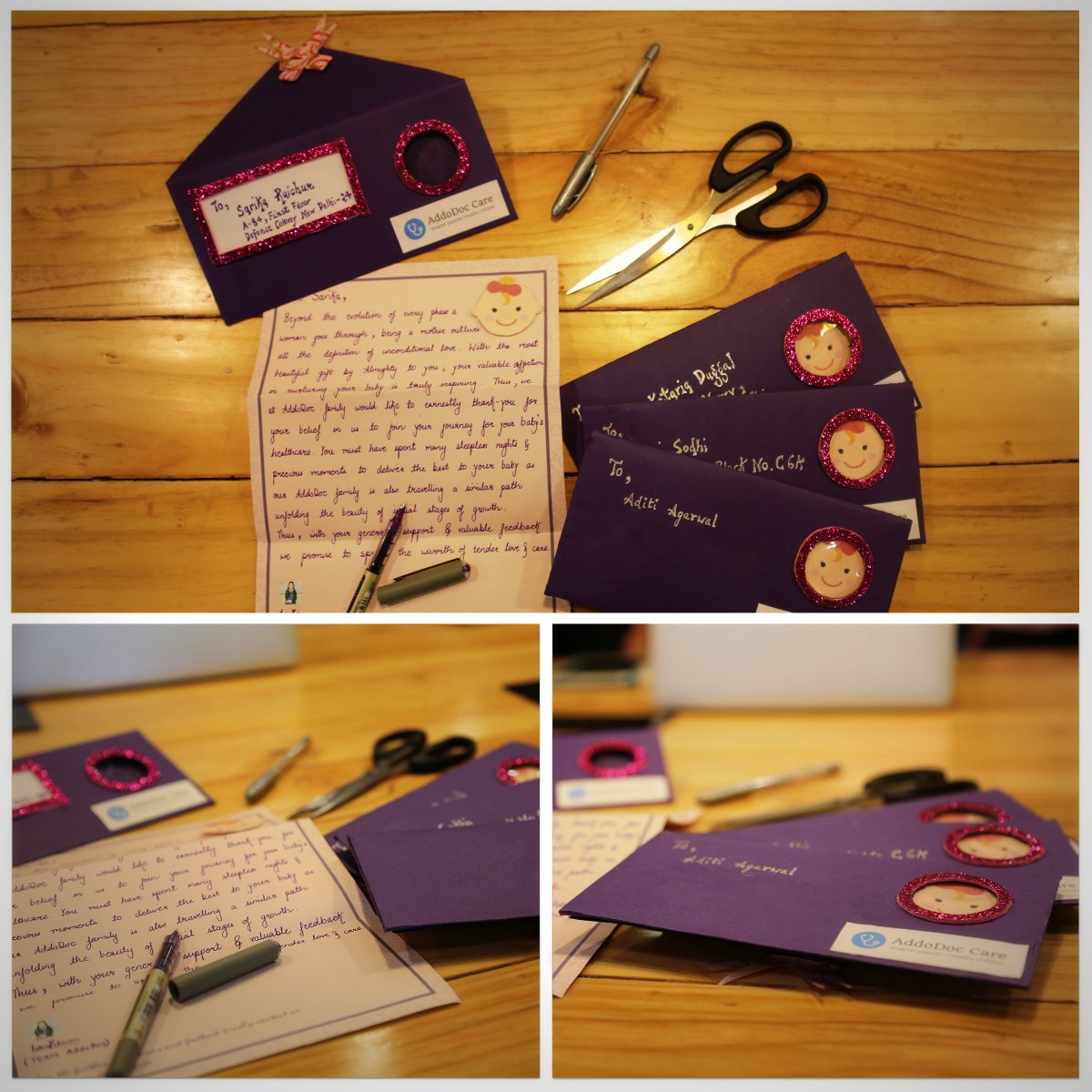 AddoDoc's tweet image. Here's what the lovely Moms on our app received as a token of gratitude -Hand crafted letters from our team!