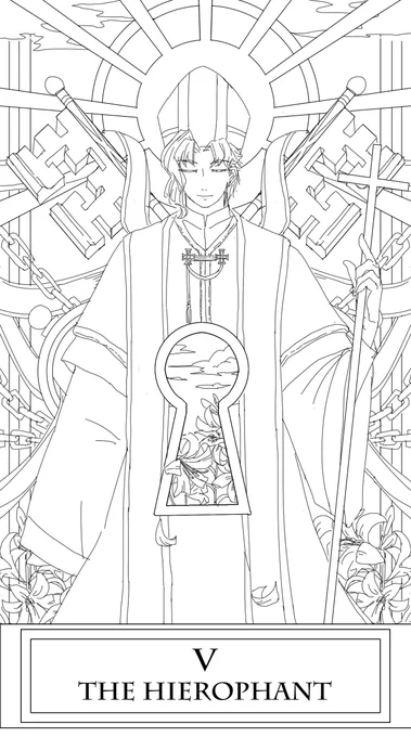 #この絵良かったら塗っていただけませんか 
死蔵されていた教皇院の線画を虫干し 