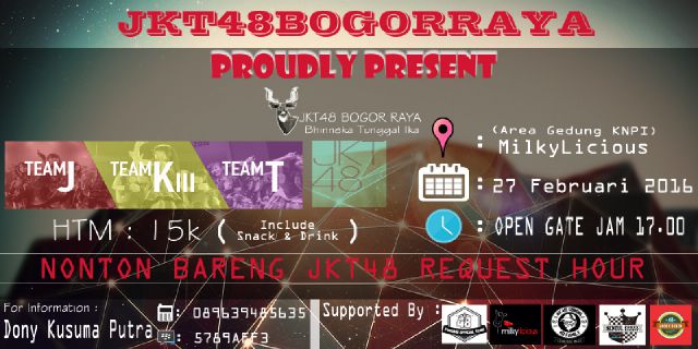 JKT48_Parung's tweet photo. Jangan lupaaaa nanti malem jam 7, Ayo merahin bogor!! #NobarJKT48RH https://t.co/FzEtP2ne0l