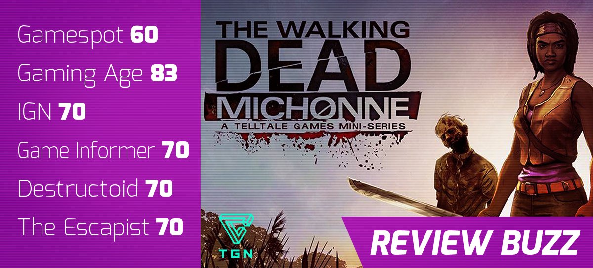 tgnTV's tweet photo. The #ReviewBuzz for @telltalegames' new #TheWalkingDead: Michonne episodic is in. Who's playing this one? https://t.co/xiKom1BqkK