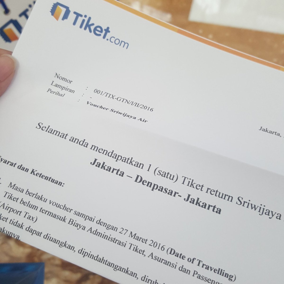 Just got a free return ticket Jkt-Dps-Jkt from <a href="/tiket/">tiket.com</a> am so lucky today 😊 thanks a lot <a href="/tiket/">tiket.com</a> 😉