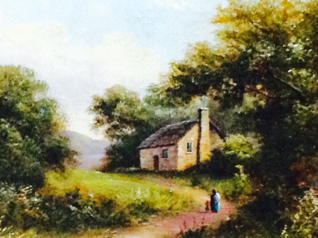 rossyorks's tweet photo. Late 19th Century Cottage in the Wood by Arthur Gilbert 1819-1895 delightful &amp; well presented #landscapepainting https://t.co/QkdaDS7ScO
