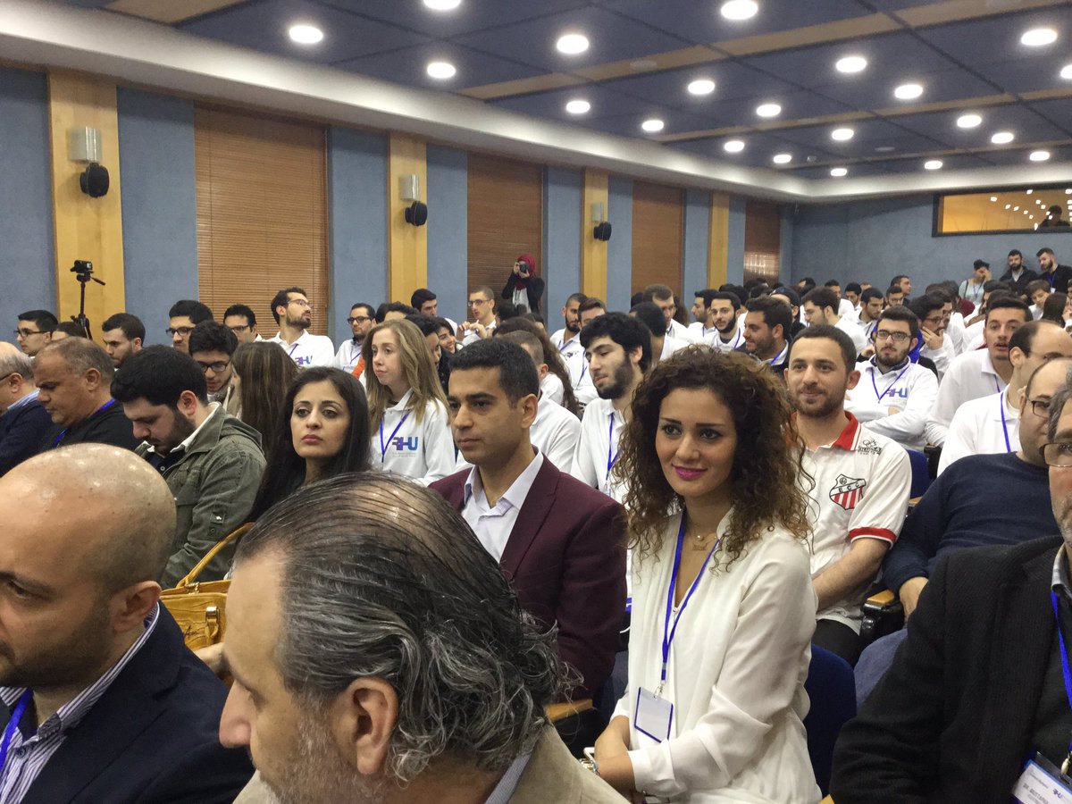 RHU_Lebanon's tweet photo. RHU Dean of Engineering, Dr. Hisham Basha, welcomes all to RHU's 2nd National Science Olympics Competition #RHUSO https://t.co/eRYGRge1W1
