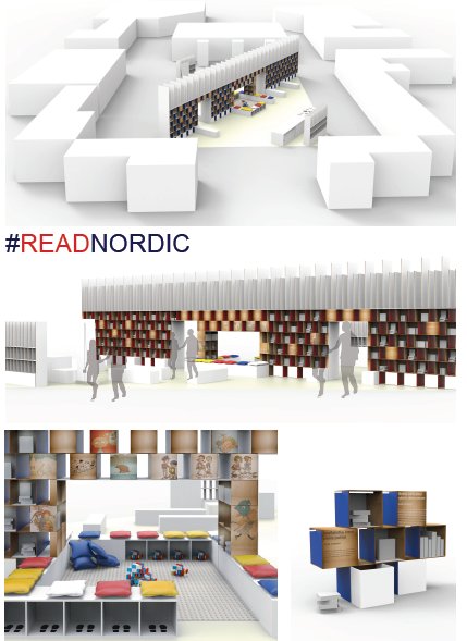 ReadNordic's tweet photo. Z těchto 3 studentských návrhů jeden uvidíte na veletrhu Svět knihy jako stánek čestného hosta. Který se vám líbí? https://t.co/bkVbGAemFW