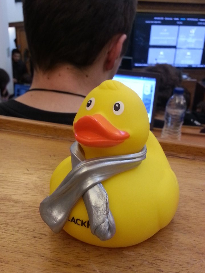 PDuerholt's tweet image. Prepare for duckoration! #hacklondon #rockthecodeio