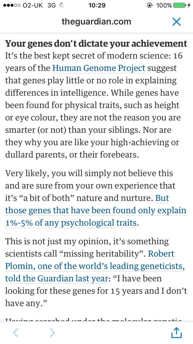 Oliver James doesn't understand genetics, wilfully misrepresents and distorts it. theguardian.com/lifeandstyle/2…