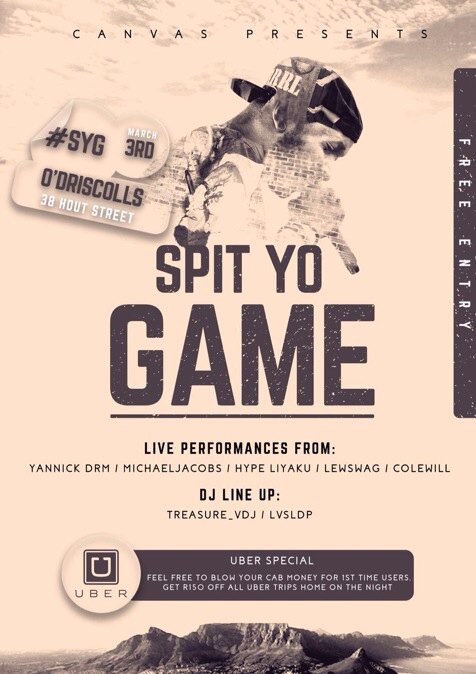 WestWingAcademy's tweet image. SAVE THE DATE: First installment of #SpitYoGame presented by Canvas takes place at ODI&apos;s on the 3rd of March 2016