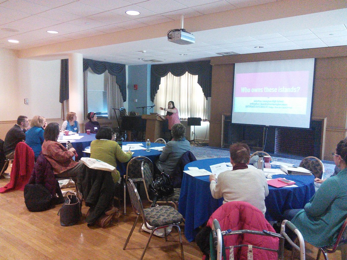 TimothyLeDoux's tweet image. Julie Kuo sharing strategies on how to teach East Asia's disputed island conflict in the classroom  #geographyed