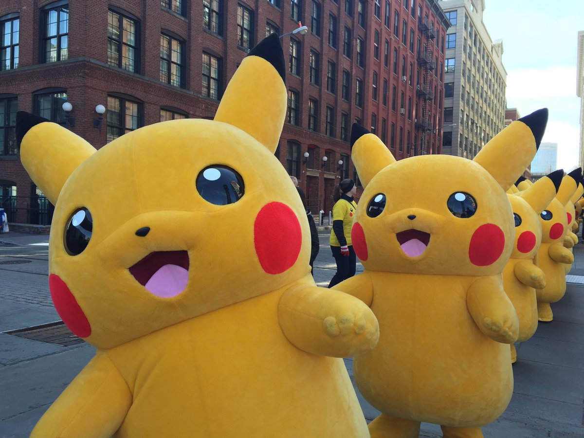 Pokemon's tweet image. Spotted: Wild Pikachu on the streets of Brooklyn! #Pokemon20 #PikachuNYC