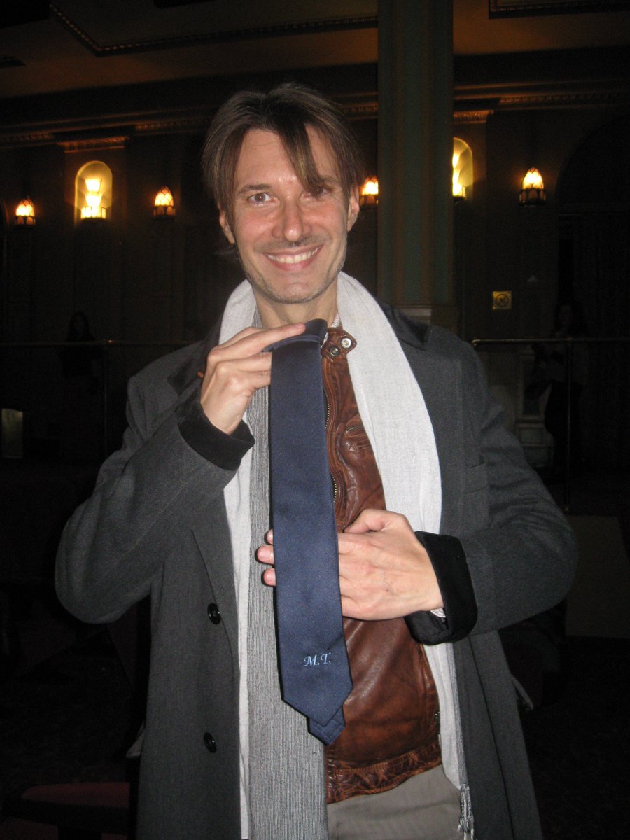 MT_FClub's tweet photo. A very fashionable present from the GREAT Italian stylist Magda Mr Sartoria to actor Matteo Tosi. Great tie,stylist! https://t.co/L1MPr0w3Db