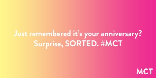 mycreativetown's tweet photo. Quick there's still time to surprise them! #Anniversary #MCT #London  https://t.co/8urN4UpUJW https://t.co/lFDNRmibkB