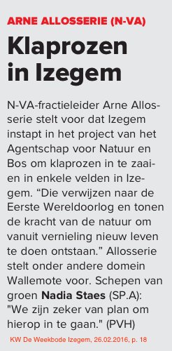 NVAIzegem's tweet photo. Dankzij @AAllosserie klaprozen in #Izegem. Via @WBIzegem https://t.co/RQVYdXUWLF
