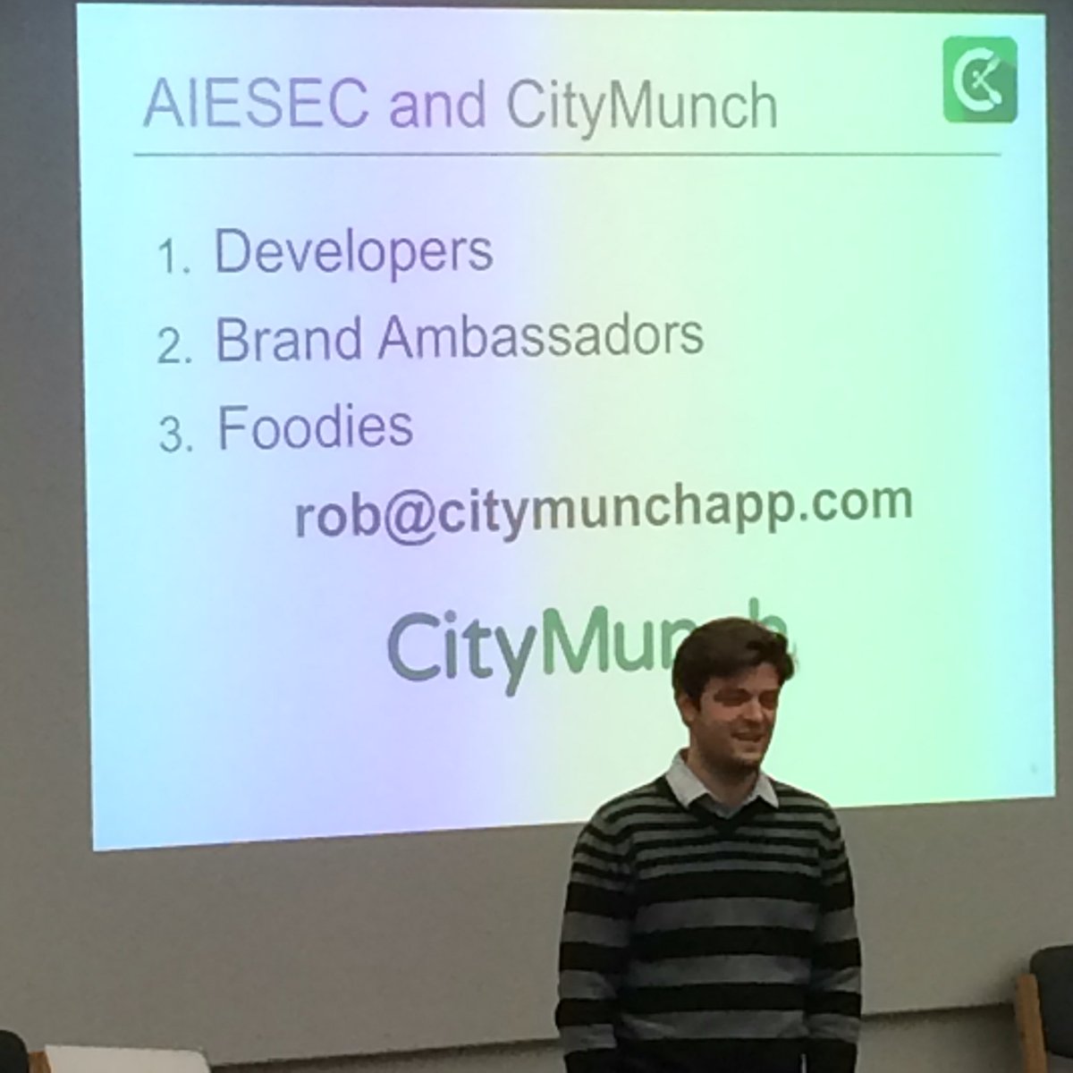 AIESECUCLSOAS's tweet photo. do you code in your sleep? Are you passionate about food? Get in touch with @citymunch https://t.co/sCOyiA1Gn8