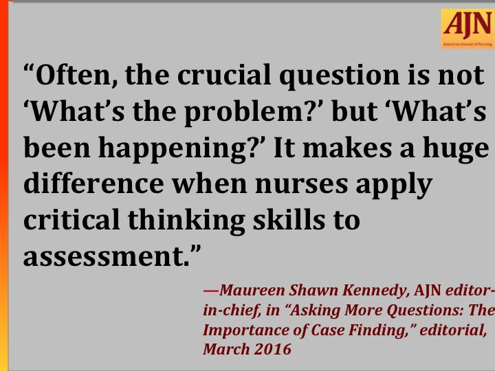 AmJNurs's tweet image. #AJNquoteoftheweek #nursing #casefinding 
Quote source: ow.ly/YNPMs