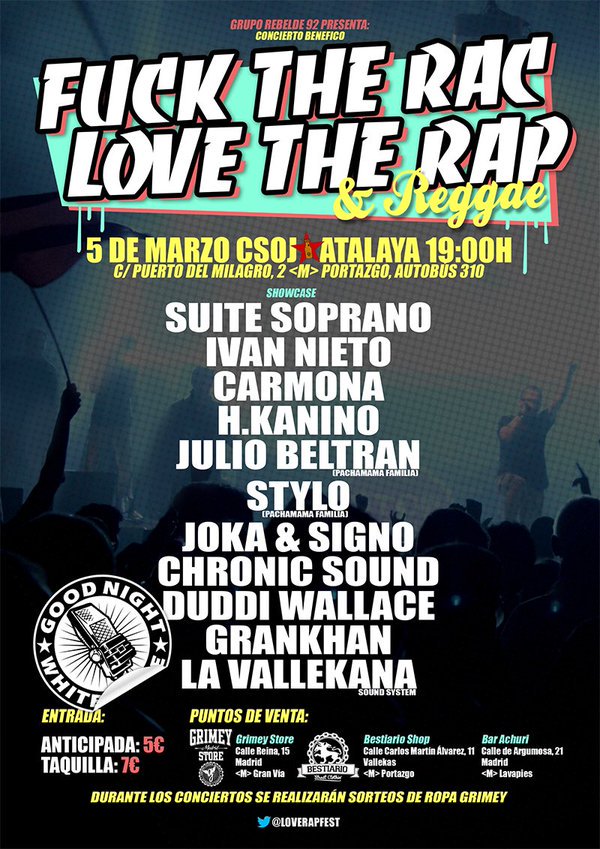 GrimeyStoreMad's tweet photo. [SORTEO] 
Sigue @GrimeyStoreMad @Loverapfest RT este twit y gana una entrada doble ¡El martes anunciamos ganador! https://t.co/d7q994iEA9