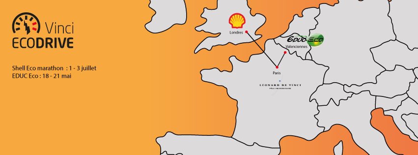 VinciEcoDrive's tweet photo. Deux courses cette année ! Le Shell Eco-Marathon et l'Educ Eco #objectif2016 https://t.co/V2LOxk5LZ0