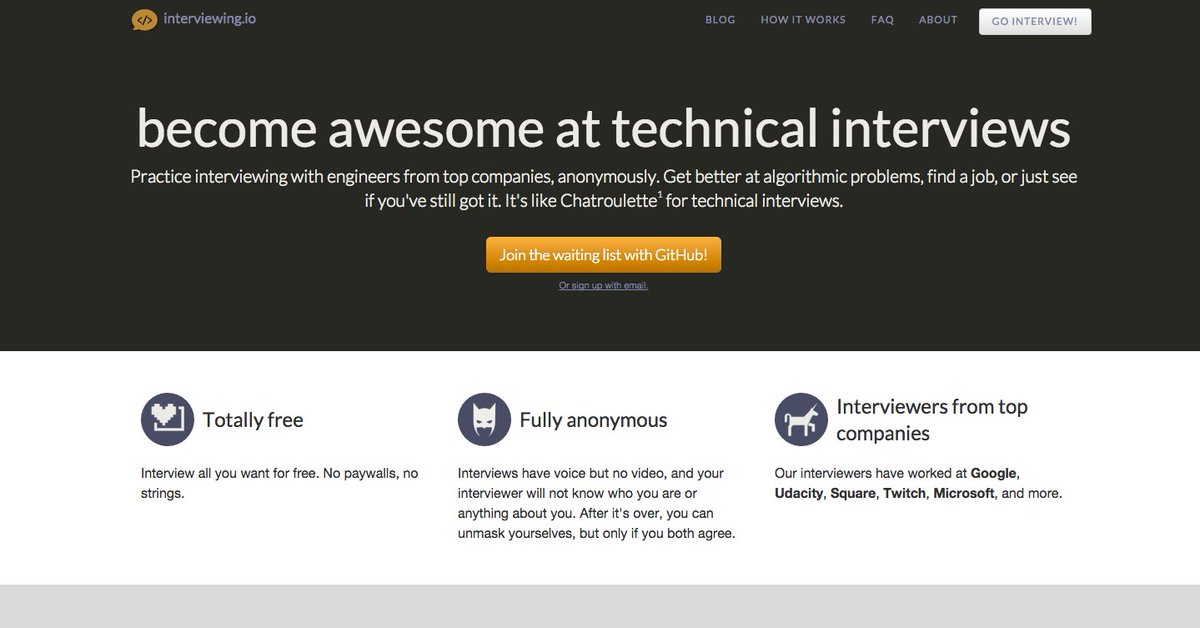 CompareMatch's tweet image. Interviewing.io: Become awesome at technical interviews. interviewing.io #InterviewBetter @interviewingio
