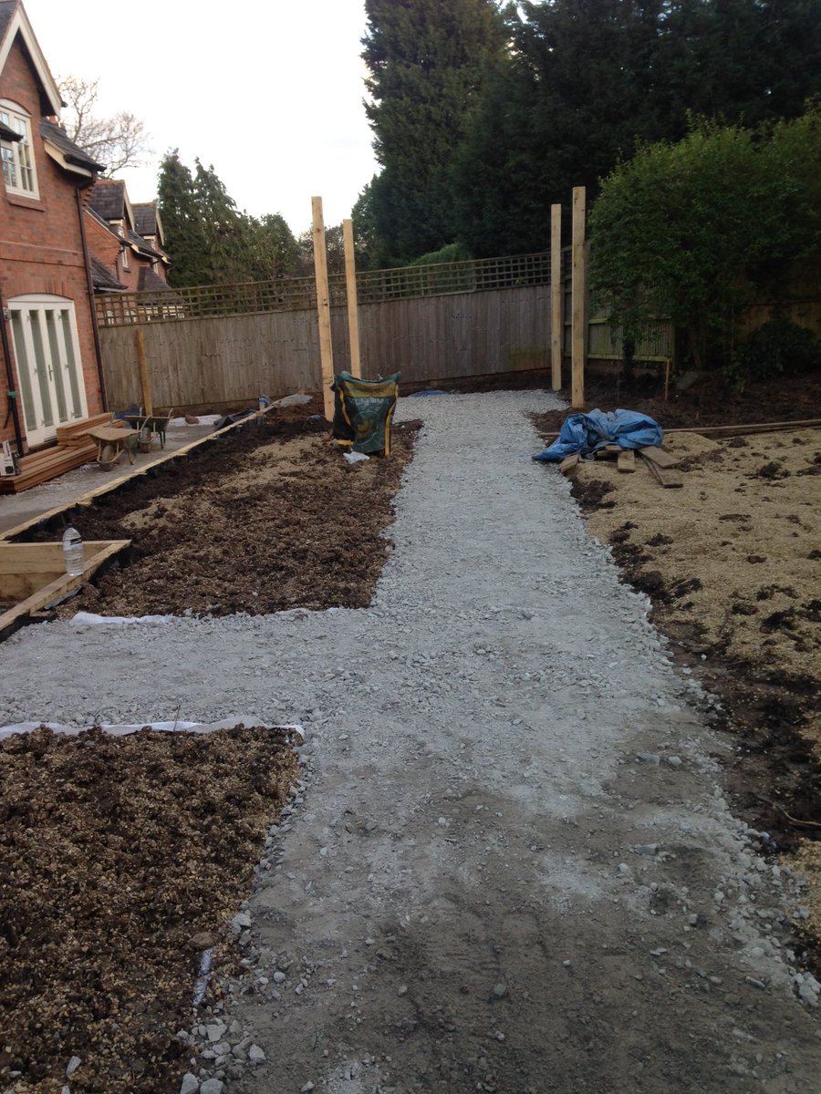 GQgardens's tweet photo. After a struggle with conditions, progress starting to take place! Green oak walls and posts in! Stone going down! https://t.co/rq27Ie0tGM