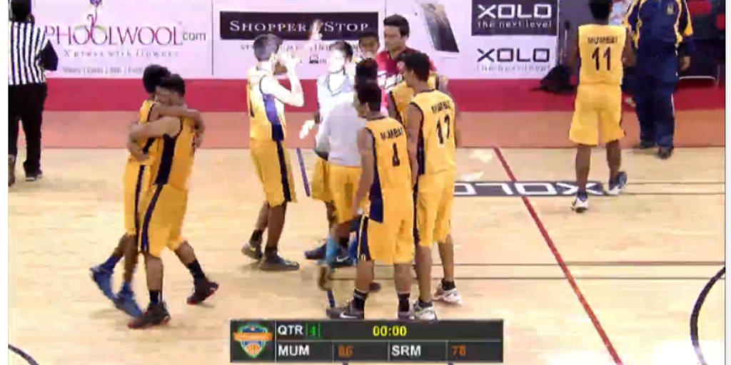 IndianInsanity's tweet photo. #MumbaiUniversity 86-76 win over #SRMUniversity advances to finals tomorrow at 2:00PM on https://t.co/rypJ7GqcGX https://t.co/4goRaMFlZO