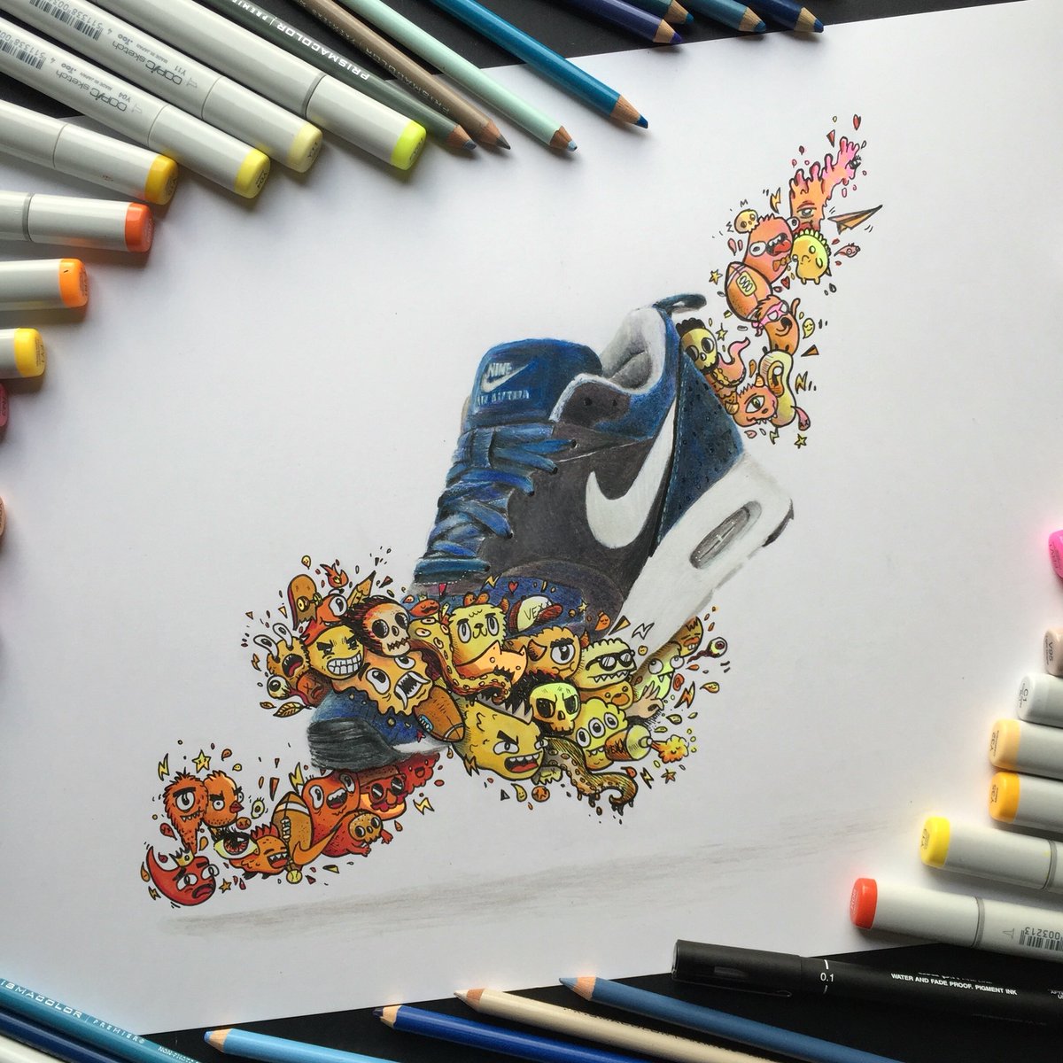 doodle art nike