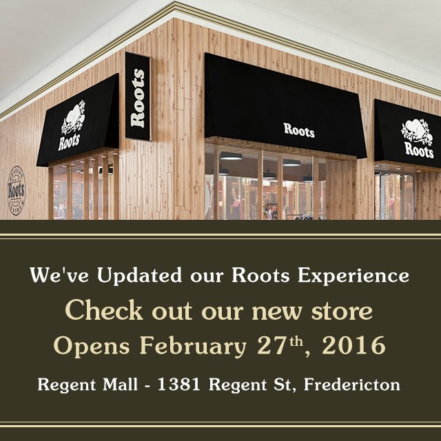 ROOTS's tweet photo. We've updated our Roots experience! Check out our NEW STORE today at Regent Mall! https://t.co/5bcGfGJnSY