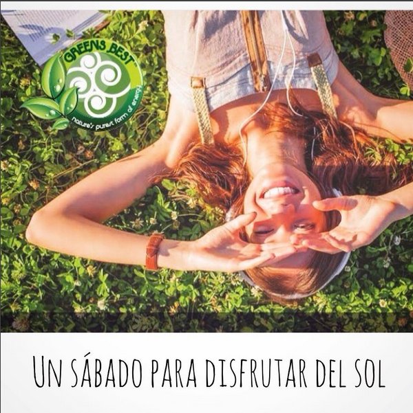 Hoy es un #sábado para disfrutar del #sol. #happiness #happysaturday #felizsabado #healthy #GreensBestCo #greens