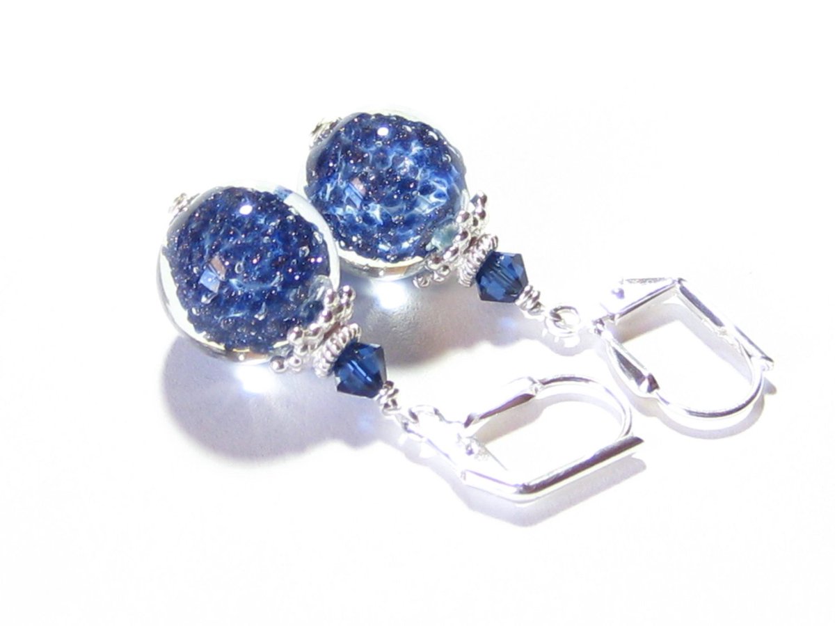 JKCMurano's tweet photo. Murano Glass Navy Blue Ball Silver Earrings, Venetian Jewelry https://t.co/KYuX0UK1AX #craftshout #handmade https://t.co/dE5X8nf4UW