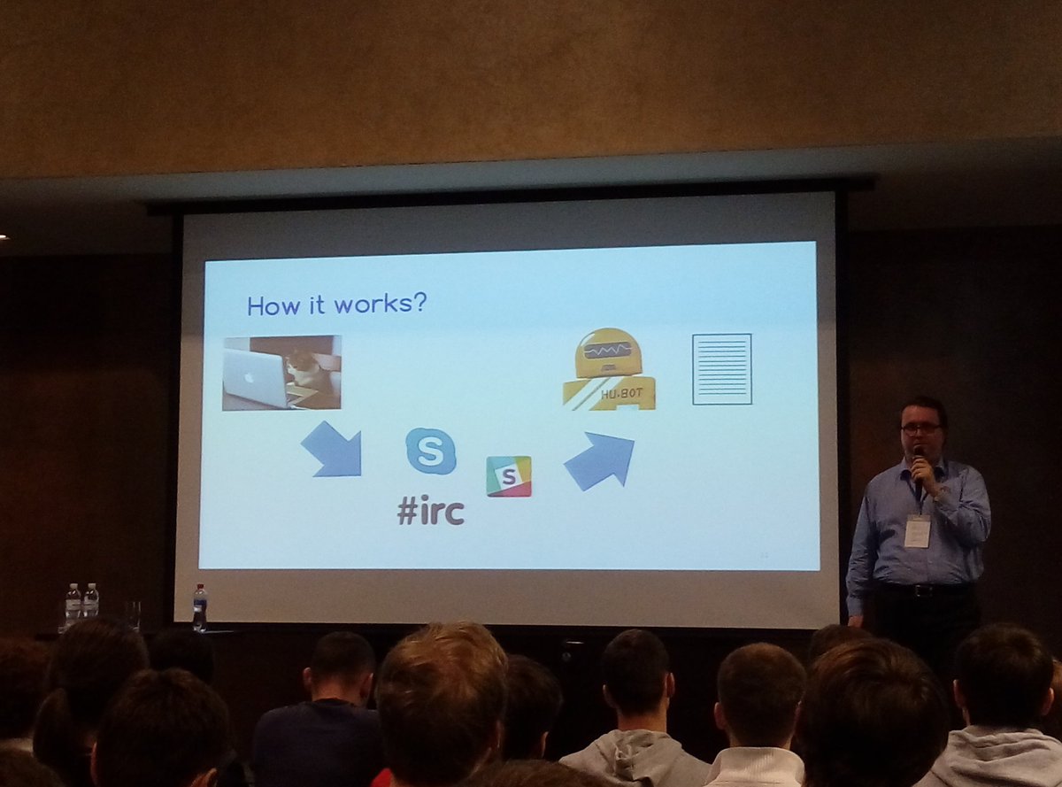 pavdmyt's tweet photo. #ChatOps in a nutshell @ #kyivdevops https://t.co/MSaEtRTHrL