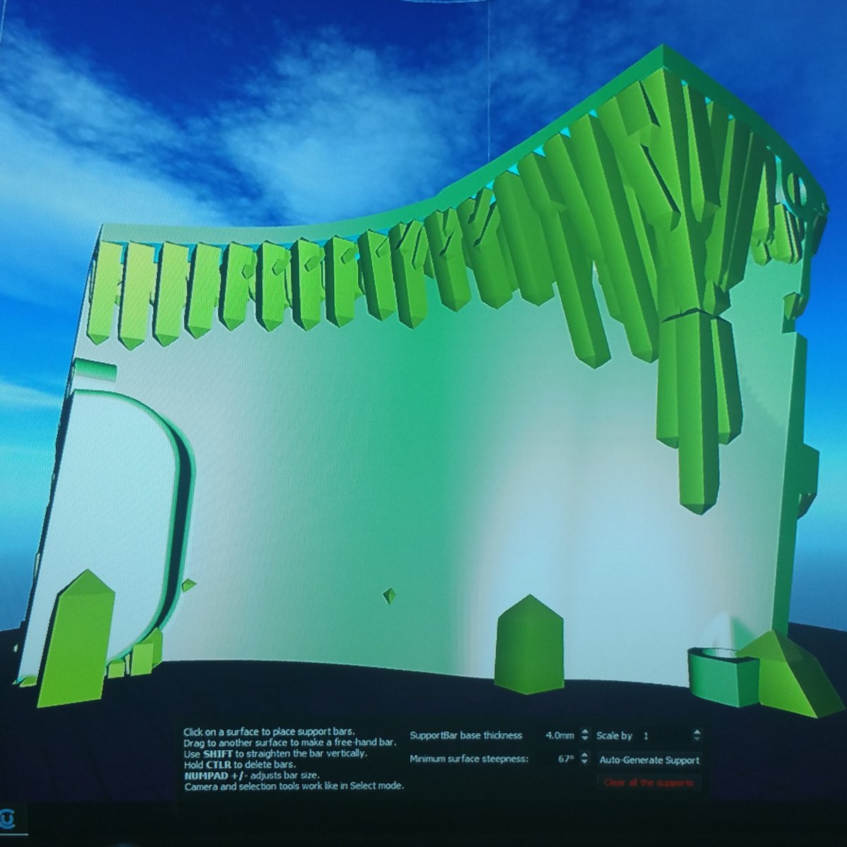 Using some custom drawn supports to save about 9 meters of filament and time #3Dprinting #3dprint