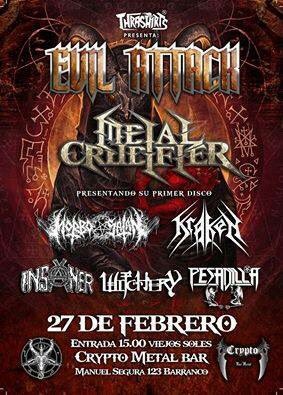 LMF_2015's tweet photo. #EvilAttack hoy presentando el lanzamiento del disco de #MetalCrucifier en #CryptoMetalBar https://t.co/kxq8ED6bG8