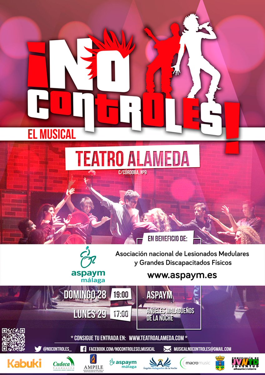 TeatroDelSoho's tweet photo. Mañana domingo @NoControles_, el musical. Compra aquí: https://t.co/T0zfGWe3cy Recaudación para @Aspaym_malaga. https://t.co/aRSrLf5NaA