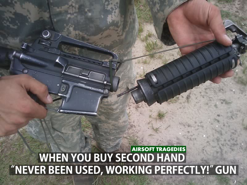 ASTragedies's tweet photo. Buying second hand guns be like
#Airsoft #milsim #Airsoftmeme #gunhumor https://t.co/6G2qqCGvMM