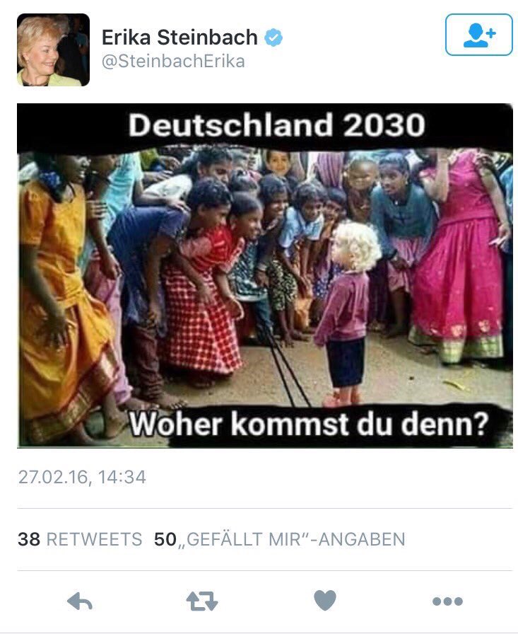 Erika Steinbach ist krank. Genau wie jede Partei, die diese Rechtshaubitze zur Sprecherin für Menschenrechte macht.