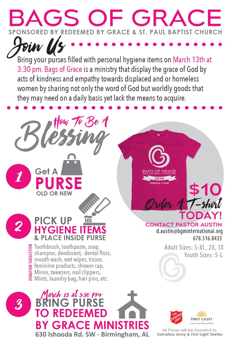 rbgmbham's tweet photo. Join @rbgmbham on March 13, 2016 at 3:30 pm for Bags of Grace. Visit https://t.co/MsMOctOCK9 for more details. https://t.co/LiD1bwtlFg